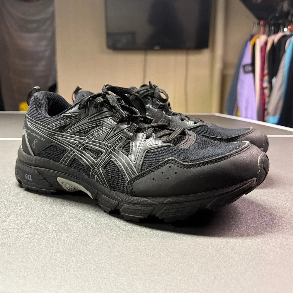 ASICS Gel Venture 8 Extra Wide Black Running Walking Shoes Men's US 8 4E